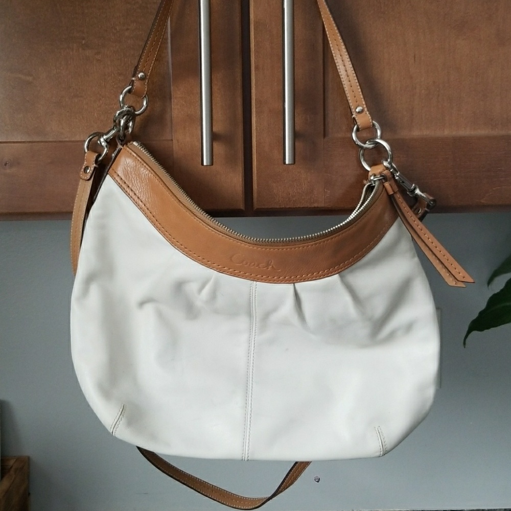 Off white and tan trim Coach bag!